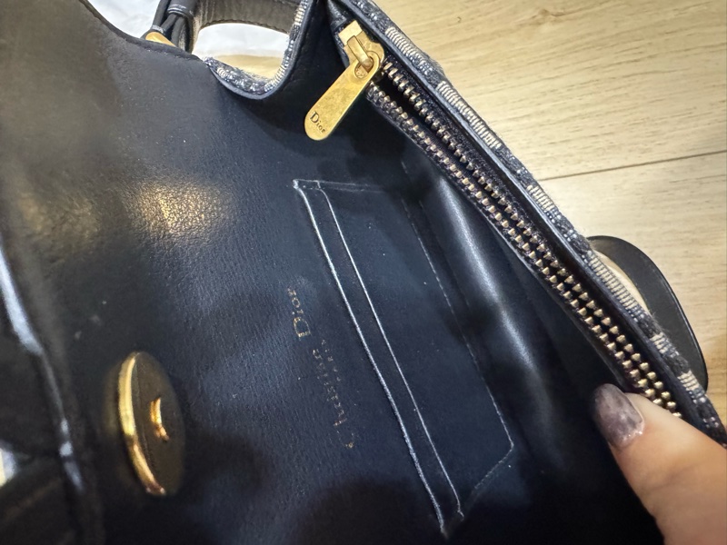 Dior 迪奧 Saddle系列經典OBLIQUE緹花布小牛皮飾邊磁釦腰包(藍S5619CTZQ_928U)-13