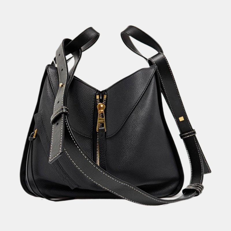 LOEWE Hammock 小號 黑色牛皮吊床包 肩背包 斜背包-3