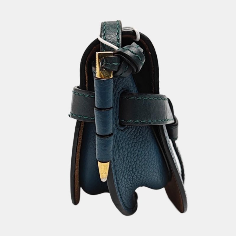 LOEWE羅意威 Gate 迷你mini 藍綠色牛皮肩背包 斜背包-3