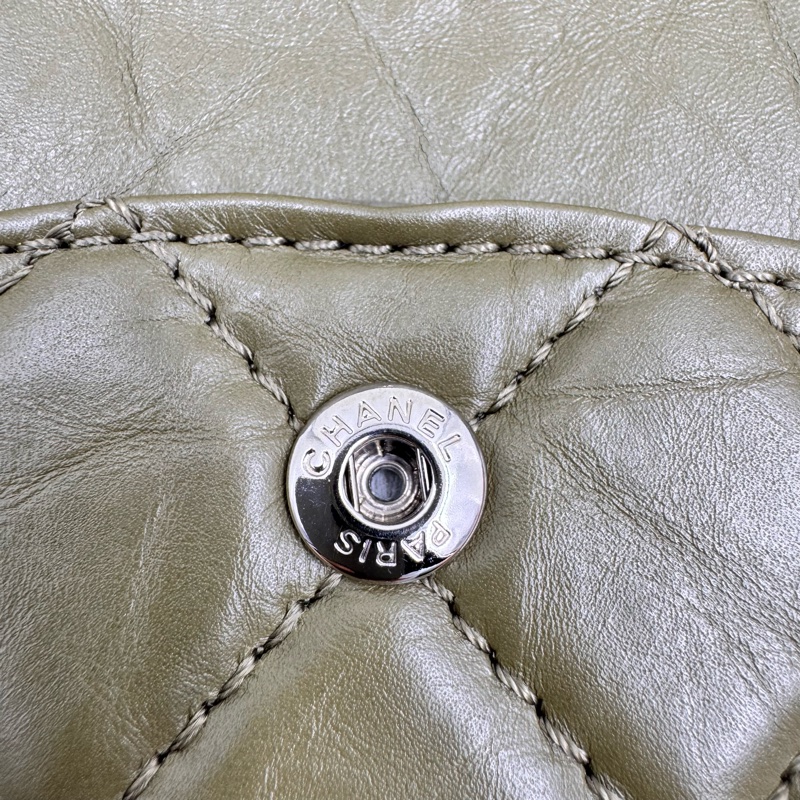 Chanel / 香奈兒 18K 仙人掌綠掌紋 牛皮大號 2.55 鏈條包-21