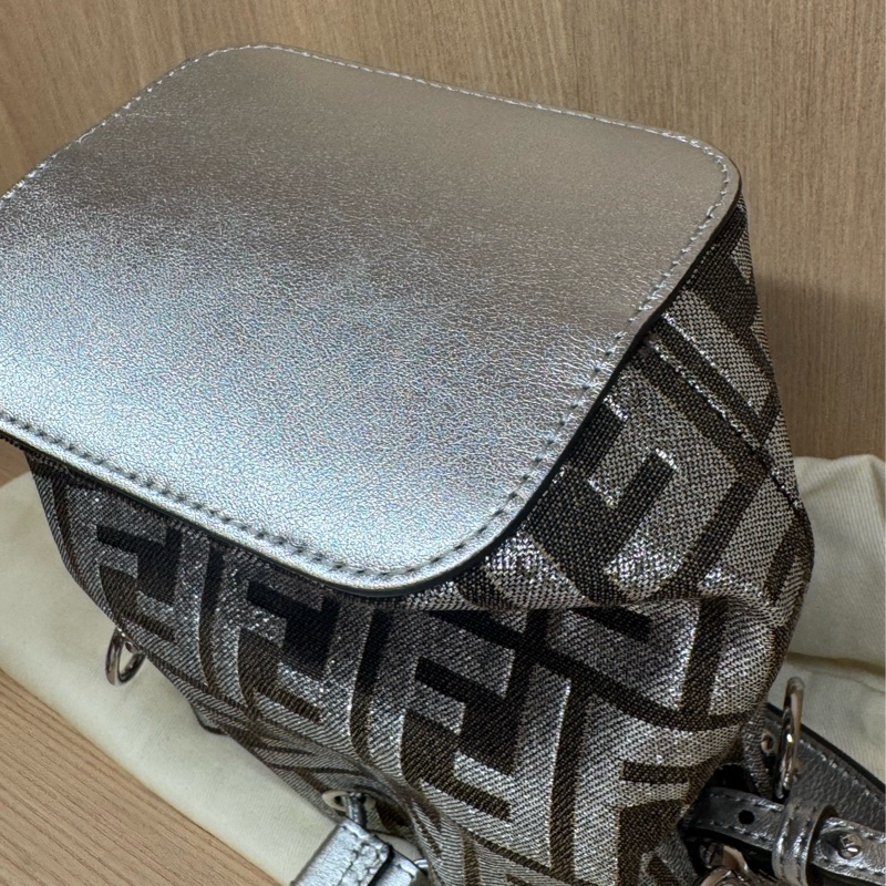 Fendi 小水桶 銀色 刺繡-10