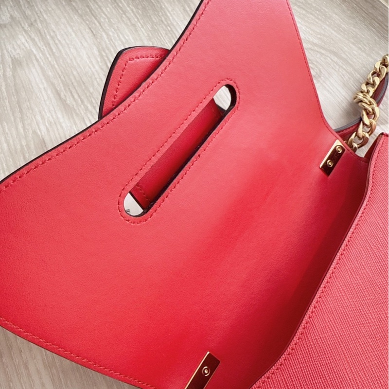 Prada Sidonie紅色鏈條馬鞍包-6