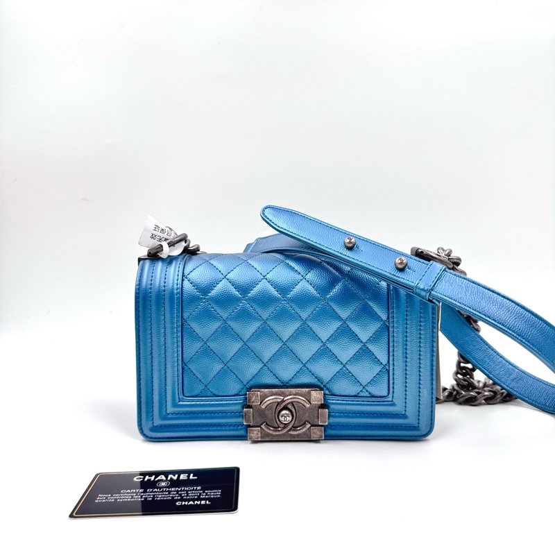 Chanel / 香奈兒 Leboy 小號人魚姬孔雀藍-0