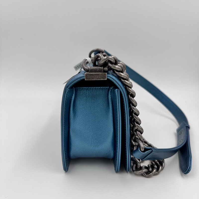 Chanel / 香奈兒 Leboy 小號人魚姬孔雀藍-14