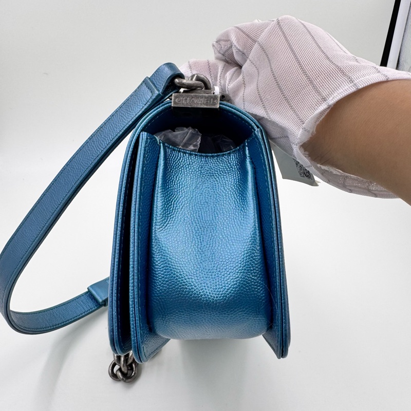 Chanel / 香奈兒 Leboy 小號人魚姬孔雀藍-15