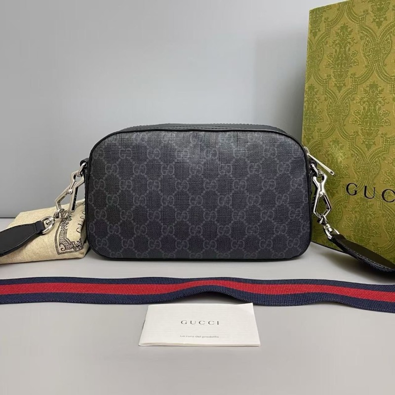 Gucci古馳 男士 黑老花相機包 斜背包 肩背包-1