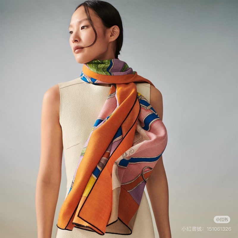 L'Instruction du Roy Bayadere 140喀什米爾與真絲混紡 羊絨圍巾-1