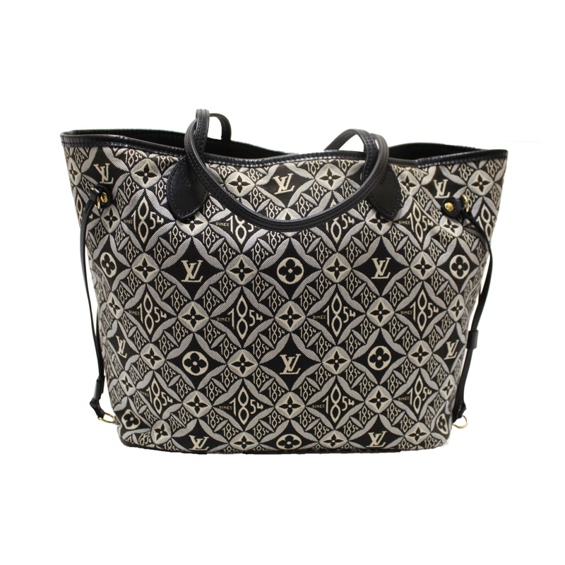 Louis Vuitton Grey Jacquard Since 1854 Neverfull MM Shoulder Tote Bag-3