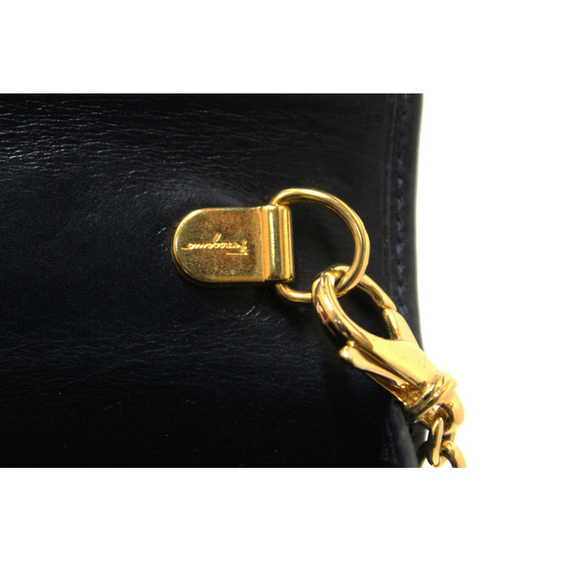 Salvatore Ferragamo Blue Leather Miss Vera Mini Bag-12