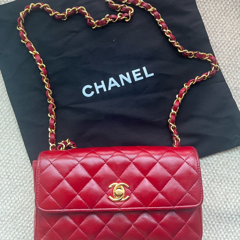 Chanel vintage 香奈兒經典紅小金豆-0