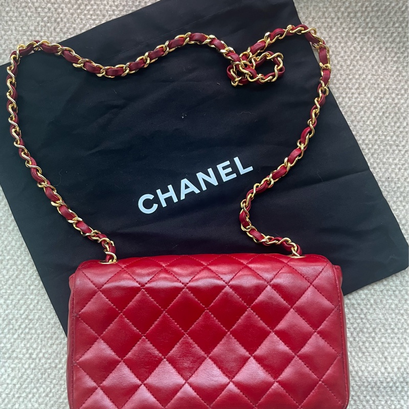 Chanel vintage 香奈兒經典紅小金豆-4