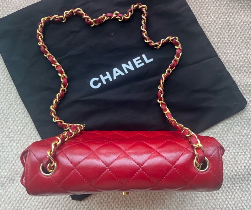 Chanel vintage 香奈兒經典紅小金豆-9