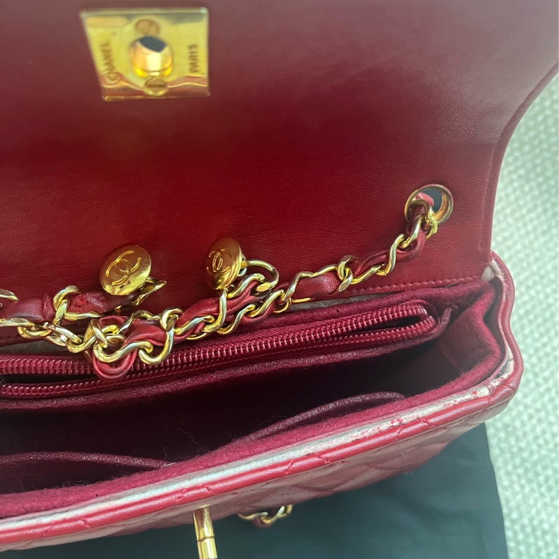 Chanel vintage 香奈兒經典紅小金豆-11