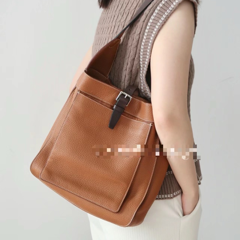 【近新閒置品】Hermes 愛馬仕marwari牛皮 框m刻手提單肩包-8