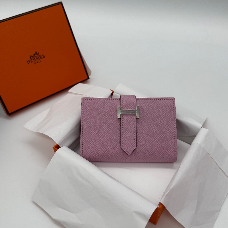 Hermes Constance 康康 櫻花粉 U刻 中短夾-0