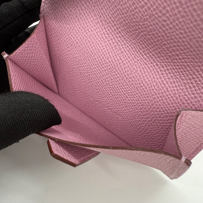 Hermes Constance 康康 櫻花粉 U刻 中短夾-7