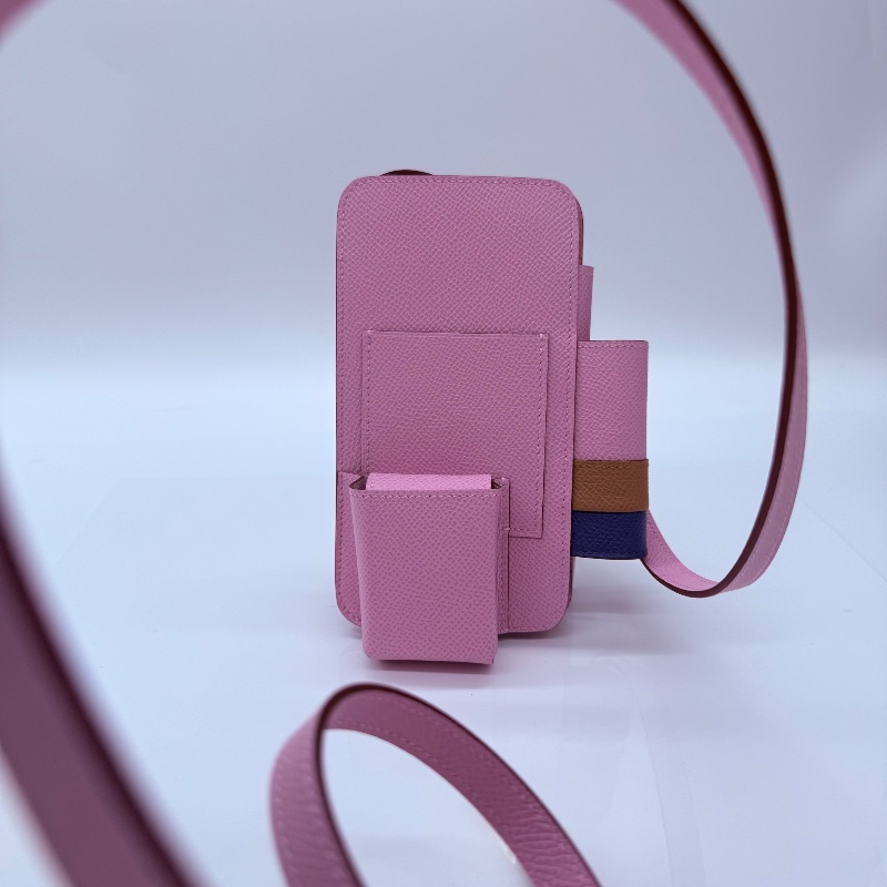 Hermes Cargo U刻 櫻花粉 牛皮 手機包-0