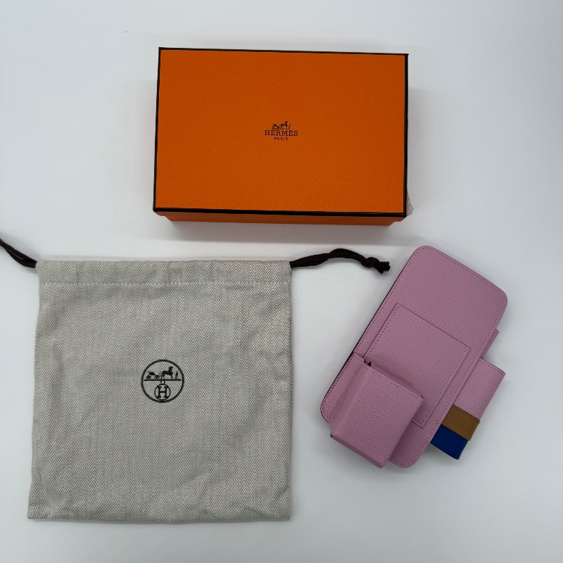 Hermes Cargo U刻 櫻花粉 牛皮 手機包-8