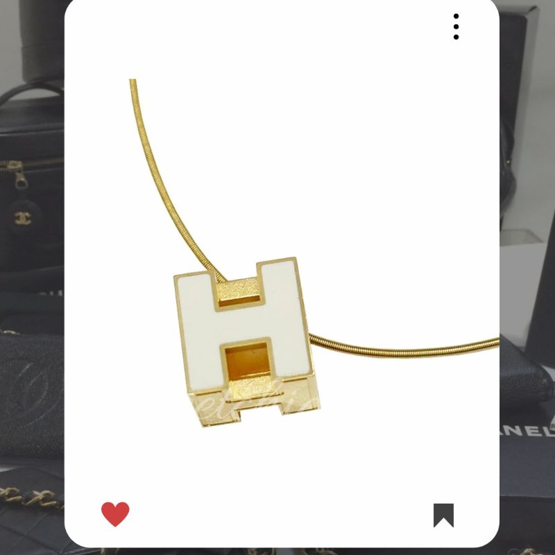 💖 9 月新品上架 🔥💖 ✨超美新到 !HERMES H CUBE 白金經典項鏈 HERMES H POP 🔥 HERMES熱賣款 HERMES NECKLACE-0