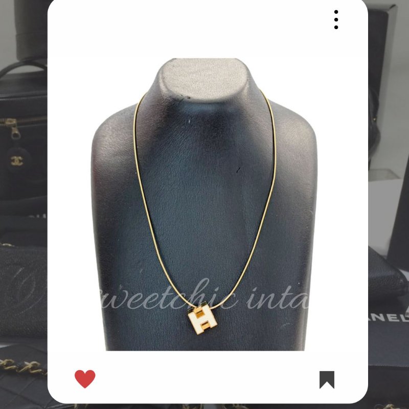 💖 9 月新品上架 🔥💖 ✨超美新到 !HERMES H CUBE 白金經典項鏈 HERMES H POP 🔥 HERMES熱賣款 HERMES NECKLACE-4