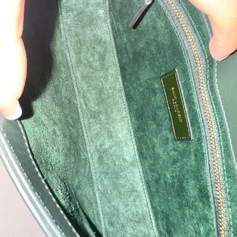 YSL聖羅蘭深綠色hobo腋下包 小號 肩背包 尺寸約23x16cm-6