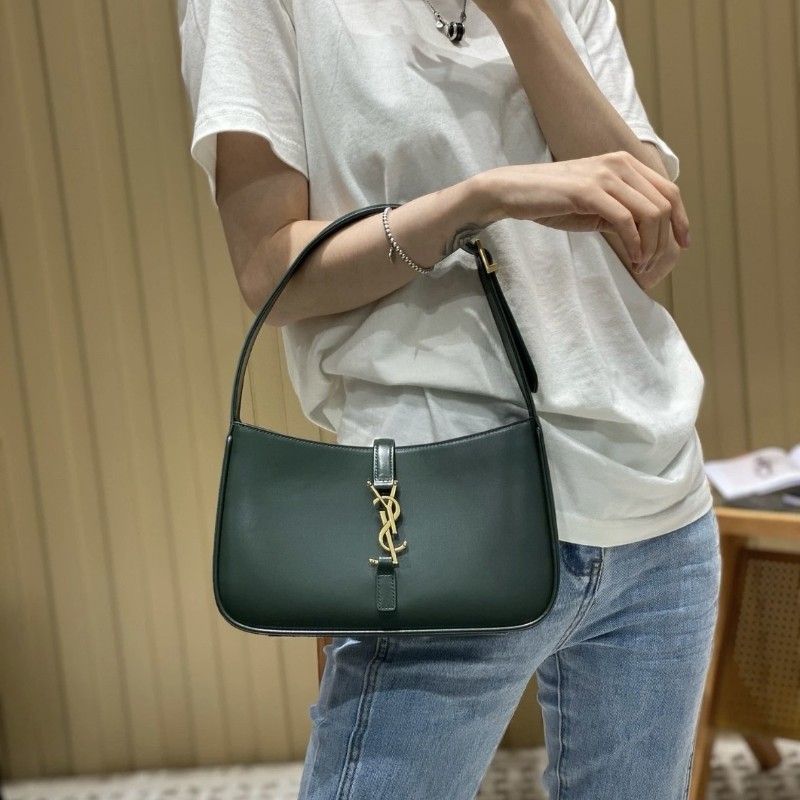 YSL聖羅蘭深綠色hobo腋下包 小號 肩背包 尺寸約23x16cm-7