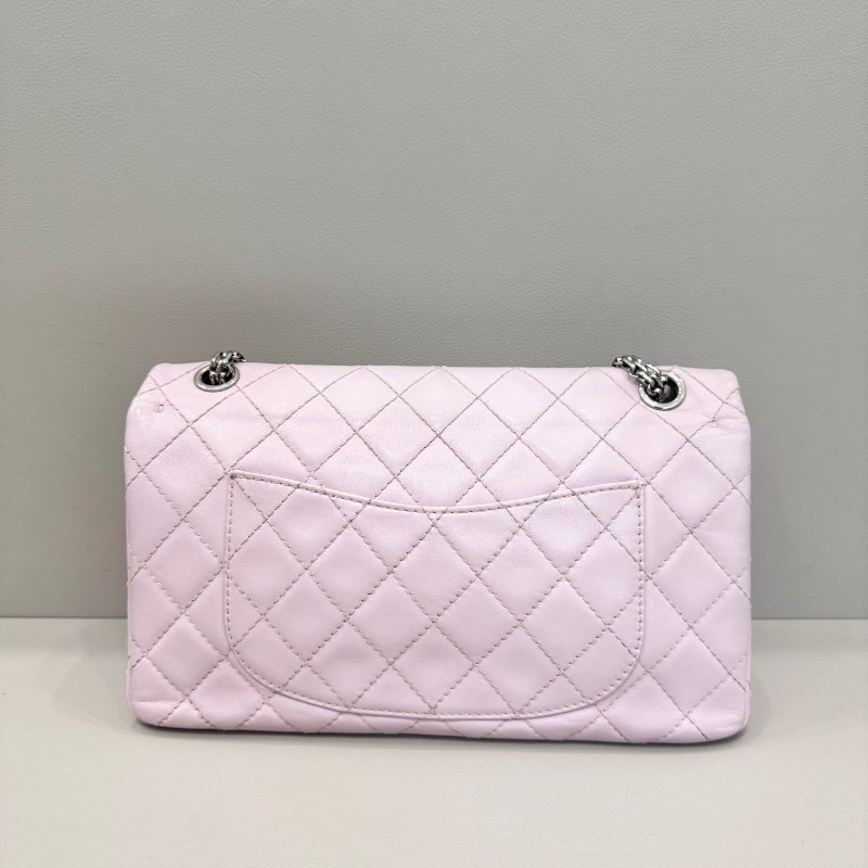 Chanel香奈兒2.55中號銀扣 粉色小羊皮 肩背包-3