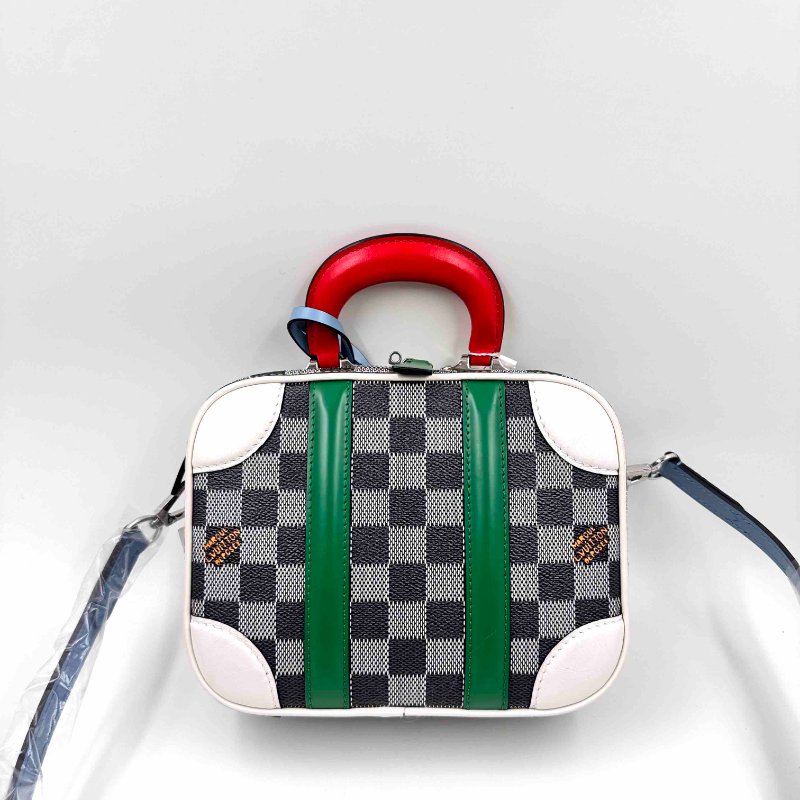 LV / 路易威登 黑白棋盤格拼色 Mini Luggage BB手提肩挎包-5