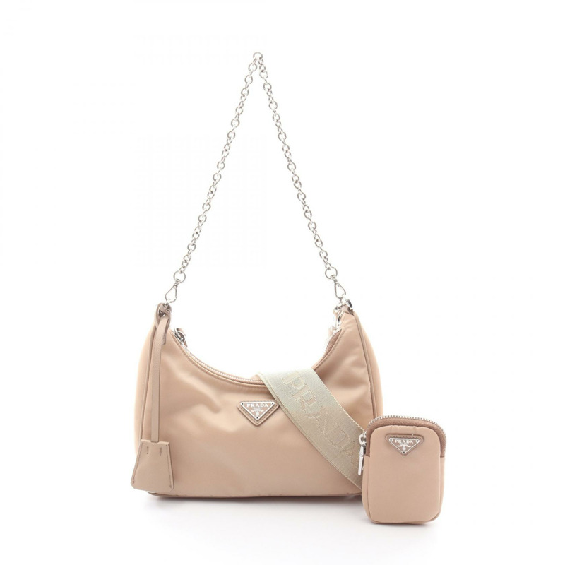 PRADA Re-Edition 2006 刺繡斜紋 RIAMO FI 鏈條單肩包 1BH204 尼龍-0