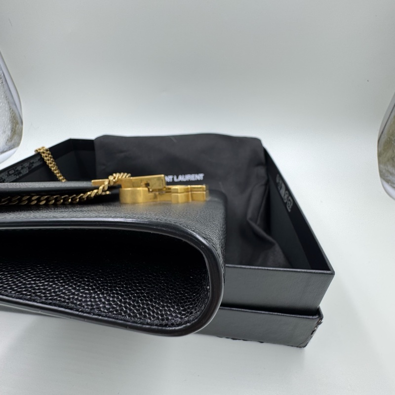 YSL / 聖羅蘭 黑金魚子醬爆款 郵差包-9