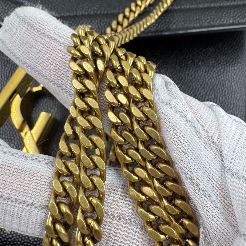 YSL / 聖羅蘭 黑金魚子醬爆款 郵差包-13