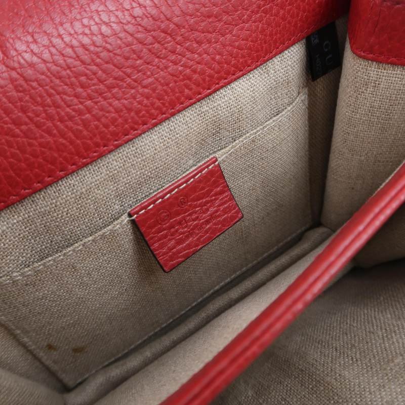 Gucci Interlocking 牛皮 純色 互扣式 雙G 單肩包-7