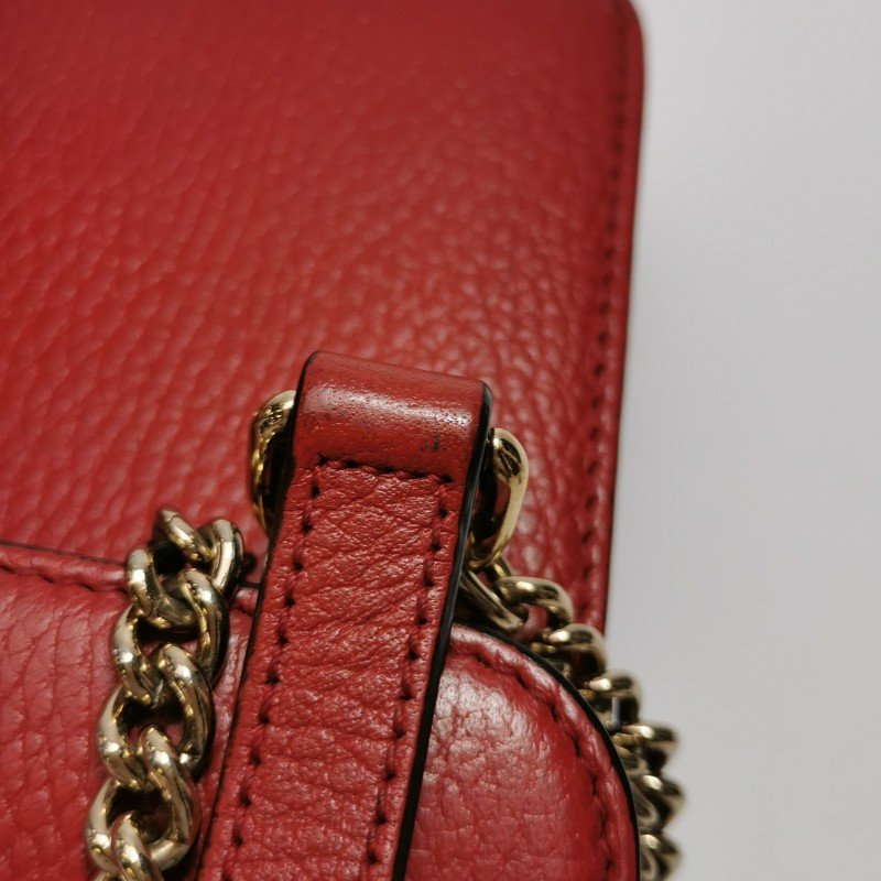 Gucci Interlocking 牛皮 純色 互扣式 雙G 單肩包-10