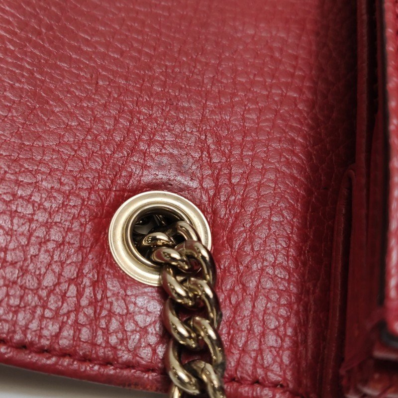 Gucci Interlocking 牛皮 純色 互扣式 雙G 單肩包-12