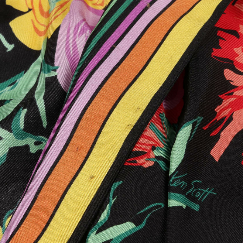 GUCCI x Ken Scott 聯名款花卉連身裙 650508 絲綢黑色多色二手女裝 #38-6