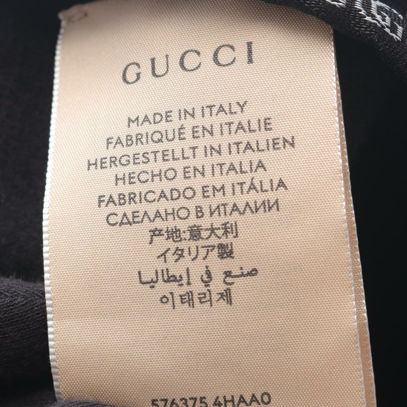 GUCCI 雙 G 貝雷帽 帽子 羊毛 黑色 二手 女士-4