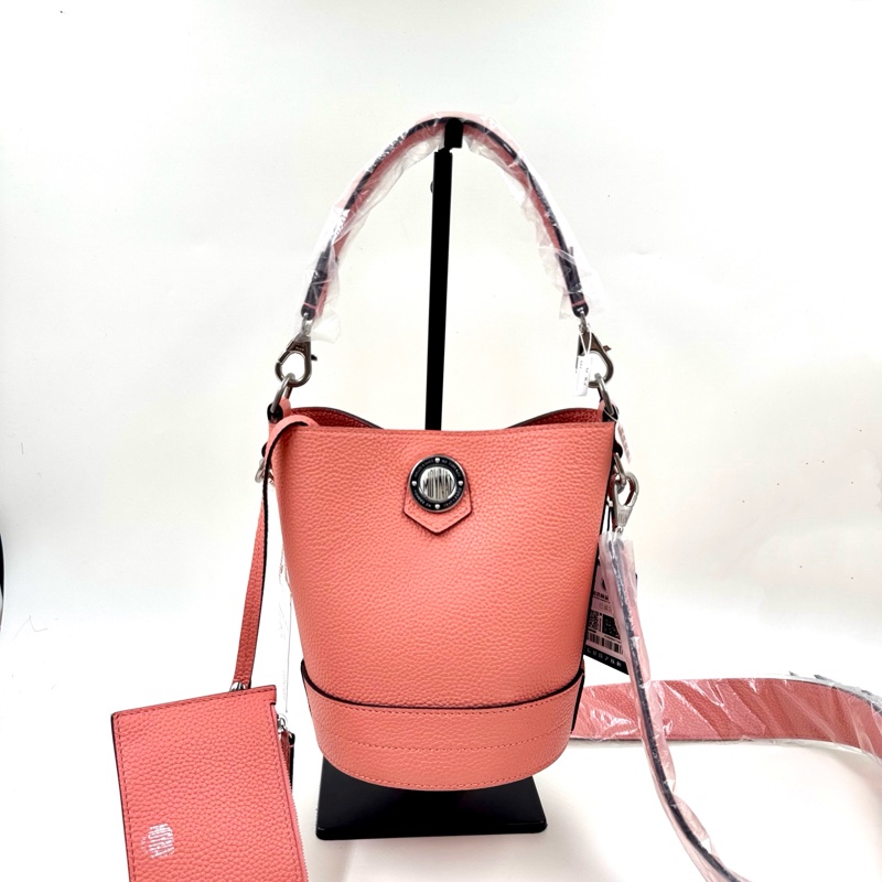 Moynat / 莫奈  togo皮 Baluchon bucketbag 火烈鳥粉BB 水桶包 柔軟的荔枝紋牛皮-7