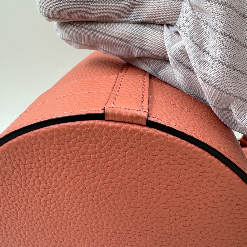 Moynat / 莫奈  togo皮 Baluchon bucketbag 火烈鳥粉BB 水桶包 柔軟的荔枝紋牛皮-11