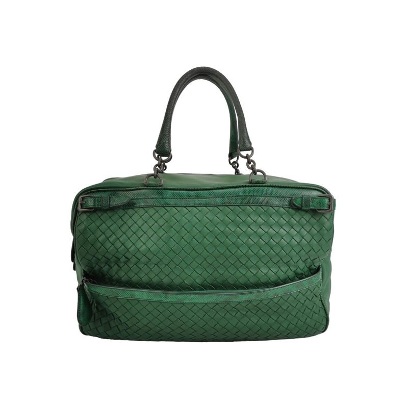 Bottega Veneta 羊皮 蜥蜴皮 純色 Intrecciato 編織 單肩包-0