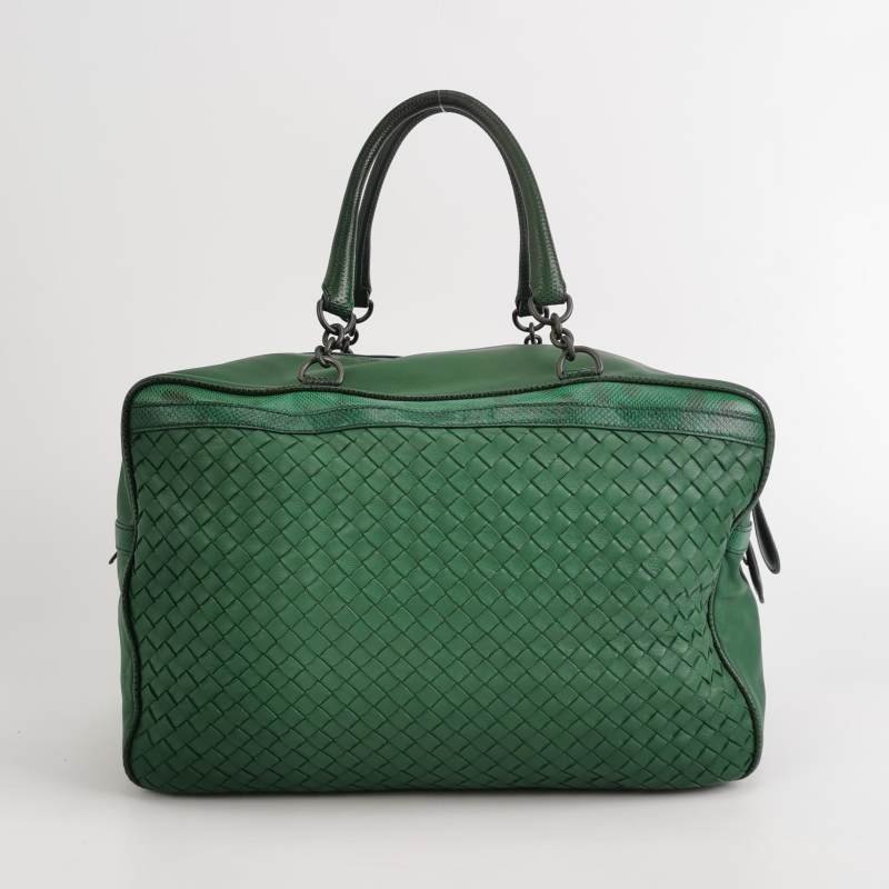 Bottega Veneta 羊皮 蜥蜴皮 純色 Intrecciato 編織 單肩包-4