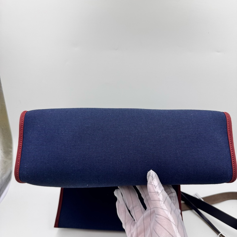 Hermes / 愛馬仕 herbag鳶尾藍拼紅色細邊-12