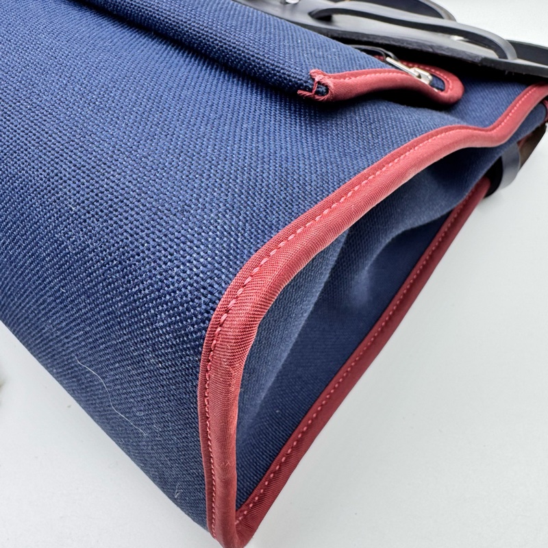 Hermes / 愛馬仕 herbag鳶尾藍拼紅色細邊-13