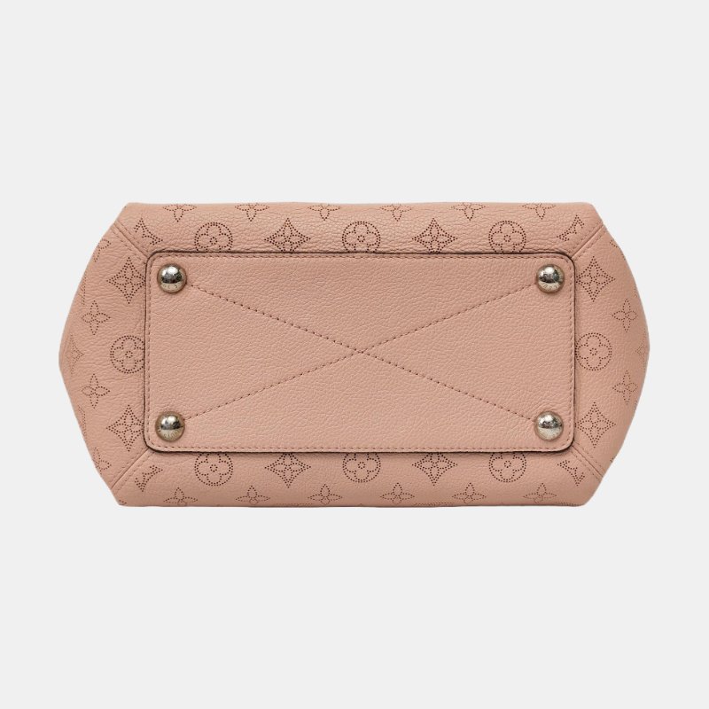 LOUIS VUITTON BABYLONE淺粉色牛皮老花鏤空肩背包手提包-5