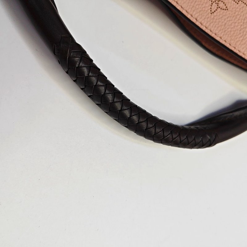 LOUIS VUITTON BABYLONE淺粉色牛皮老花鏤空肩背包手提包-8