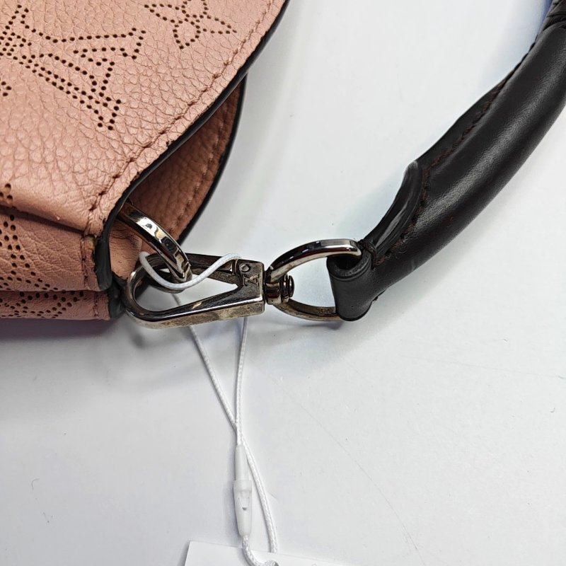 LOUIS VUITTON BABYLONE淺粉色牛皮老花鏤空肩背包手提包-9