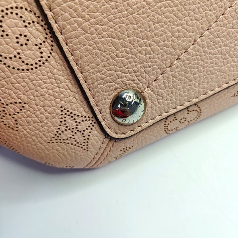 LOUIS VUITTON BABYLONE淺粉色牛皮老花鏤空肩背包手提包-11