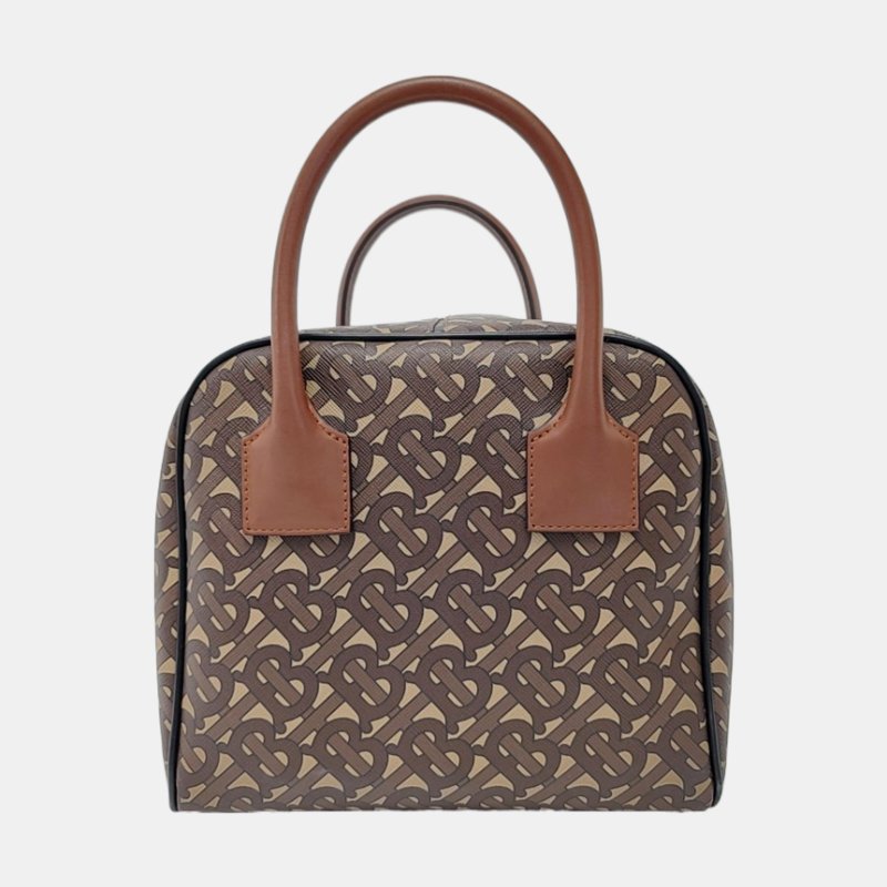 BURBERRY 拼色塗層帆布TB手提包-4