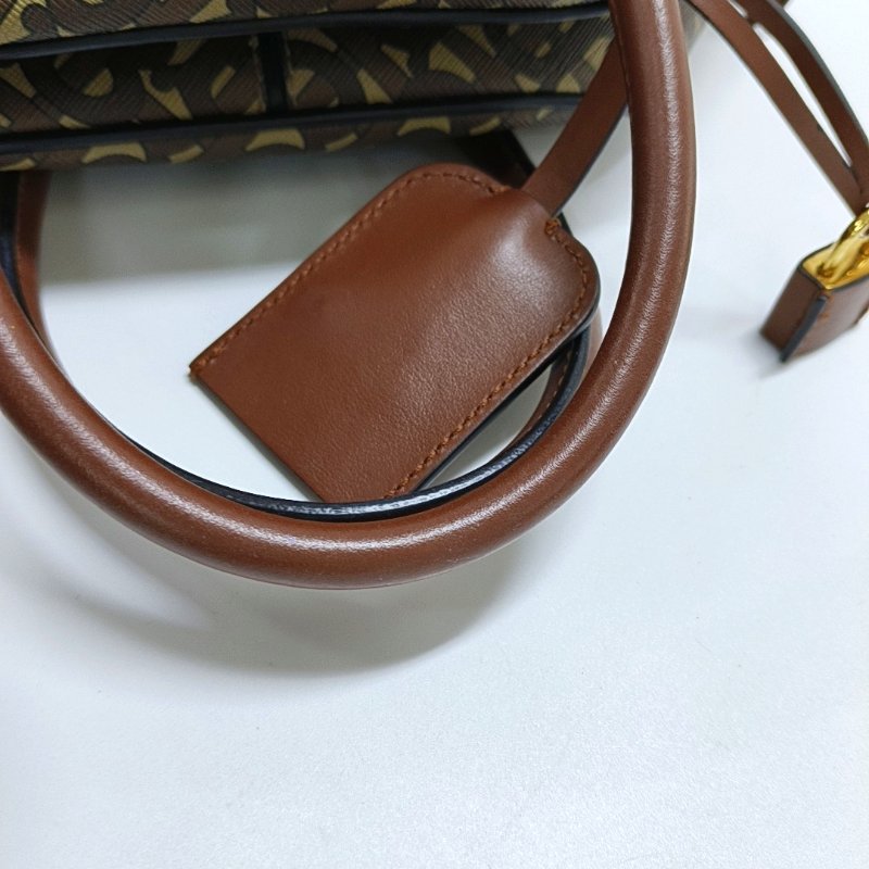 BURBERRY 拼色塗層帆布TB手提包-8