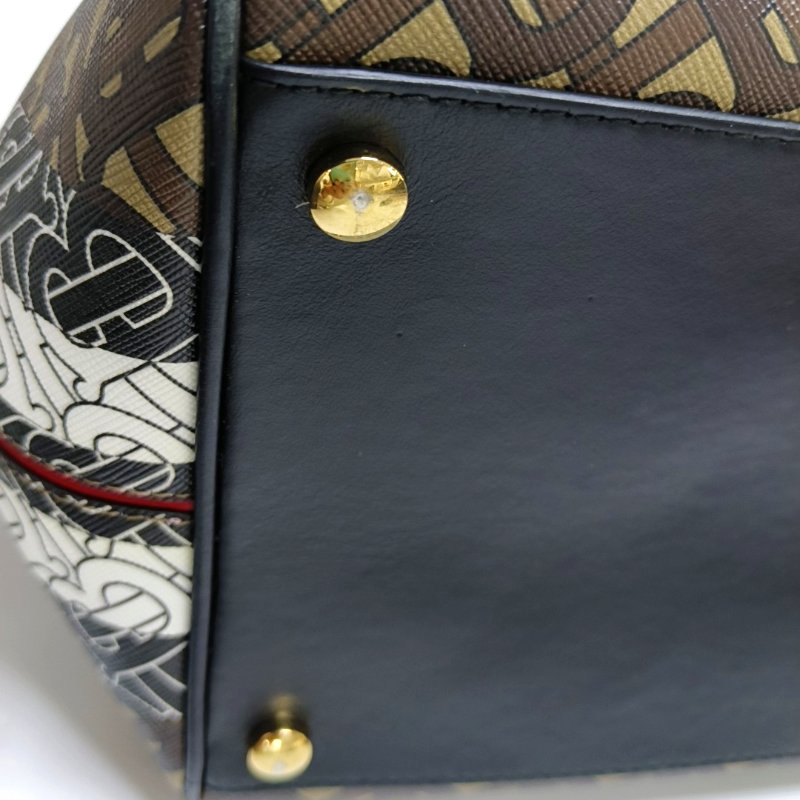 BURBERRY 拼色塗層帆布TB手提包-10