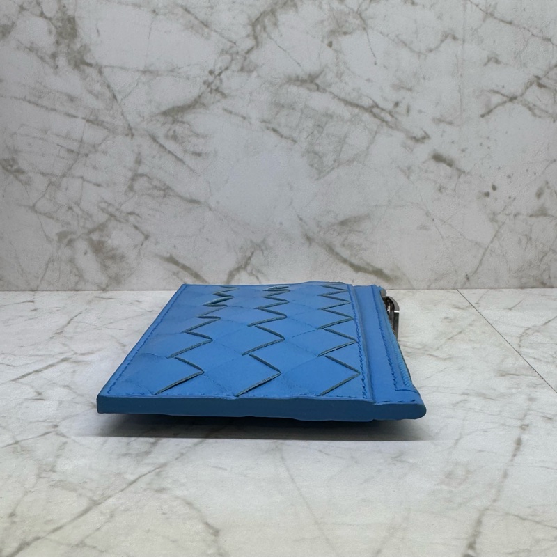 BV 大格編織羊皮拉鍊鑰匙包/水藍-4